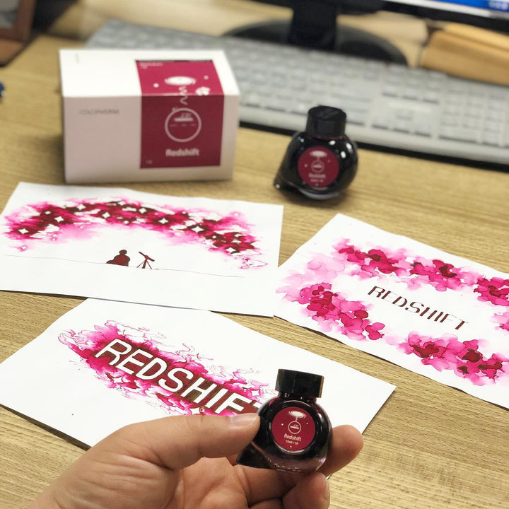 Colorverse | Astrophysics Series | Season 2 | Fountain Pen Ink | Redshift | Red | 65ml and 15ml | 2 Bottle Set
