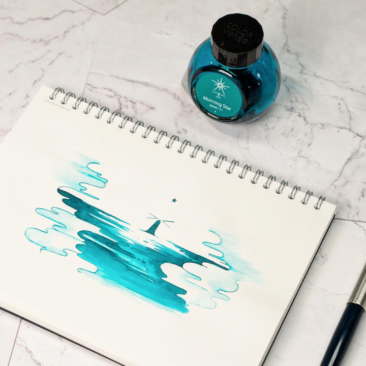 Colorverse  Fountain Pen Ink | Spaceward Series | Morning Star | Turquoise | 65ml &amp; 15ml | 2 Bottle Set