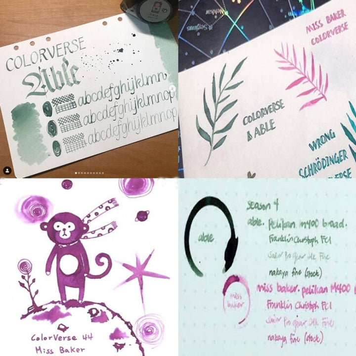 Colorverse Ink | Trailblazer In Space | Able Green &amp; Miss Baker Pink | 65ml &amp; 15ml | 2 Bottle Set - Aarcaai