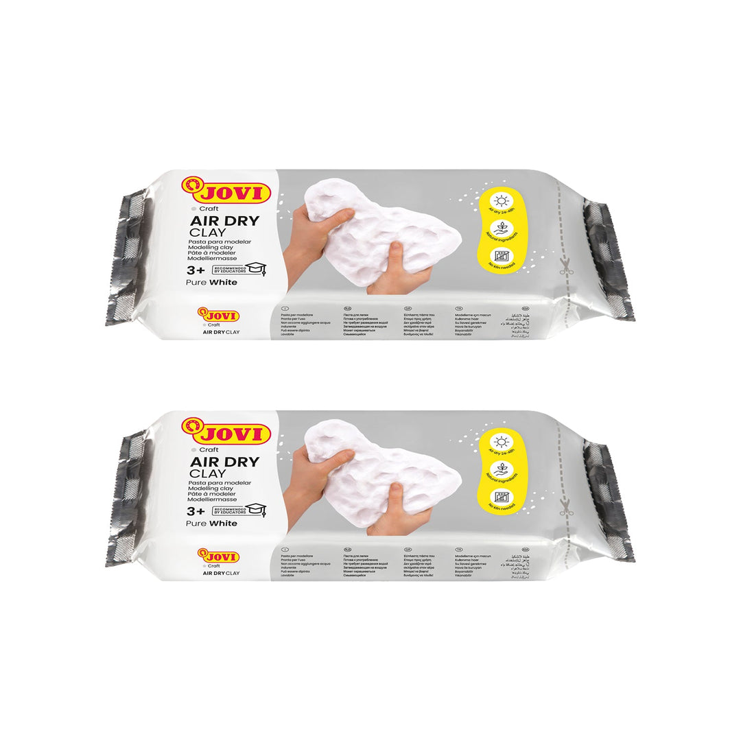 Jovi | European Air-Dry | Modelling Clay | White | 2 Packet | 250 Grams Each