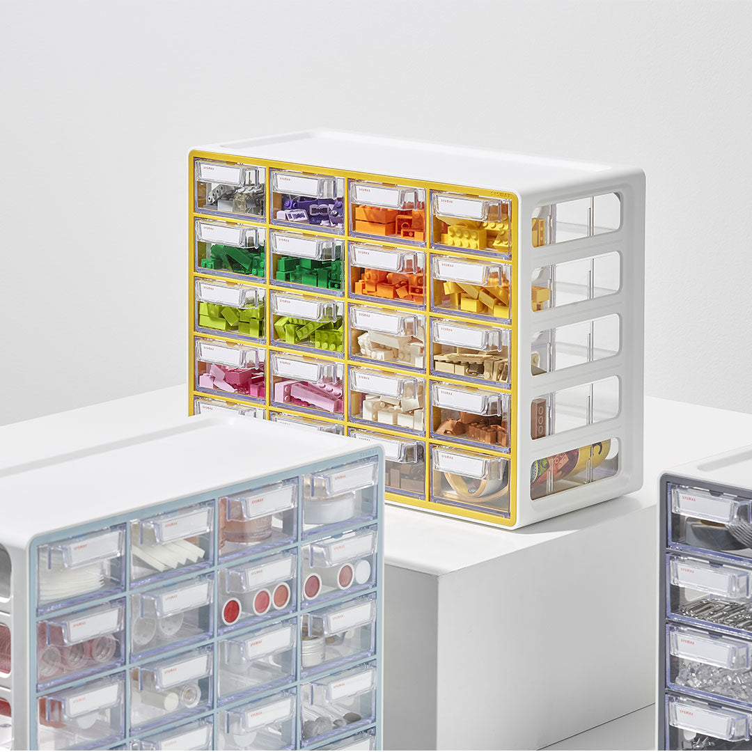Sysmax | Multi Utility  Storage Box | 20 Drawers | Organizer | Yellow | Up System | For Office &amp; Home