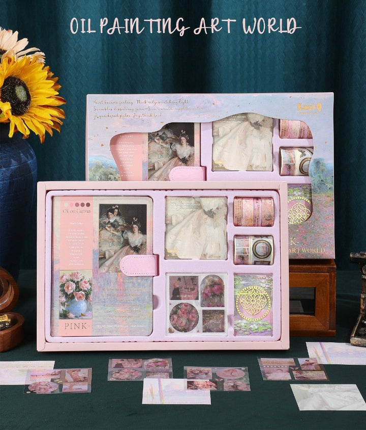 Kawaii-Q Notebook Accessories Set - Oil Painting Art World