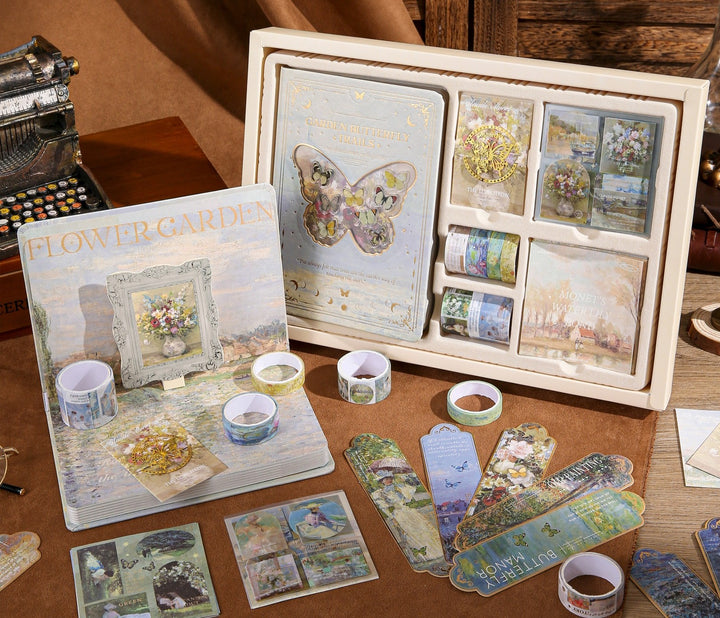 Kawaii-Q Notebook Accessories Set - Garden Butterfly Trails