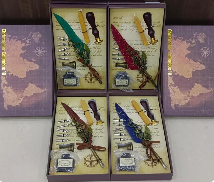 Art Bundle Christopher Columbus 10 Antique Calligraphy Set