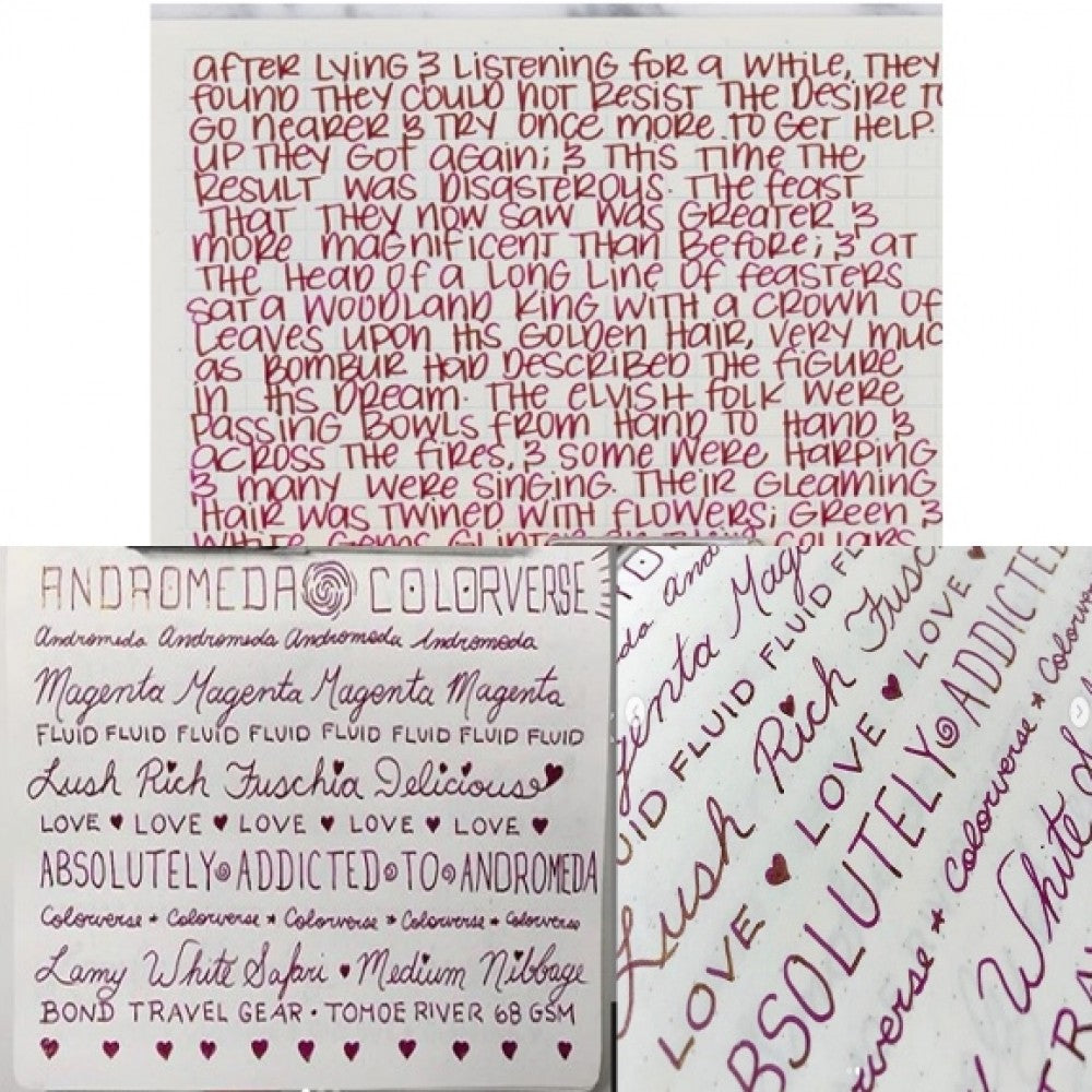 Colorverse | Astrophysics Series | Season 2 | Fountain Pen Ink | Andromeda | Purple | 65ml and 15ml | 2 Bottle Set - Aarcaai