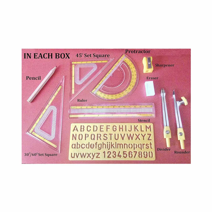 Aristo | Geometry Box Set | Compass | Mathematical Drawing Instrument | 10 Piece Set