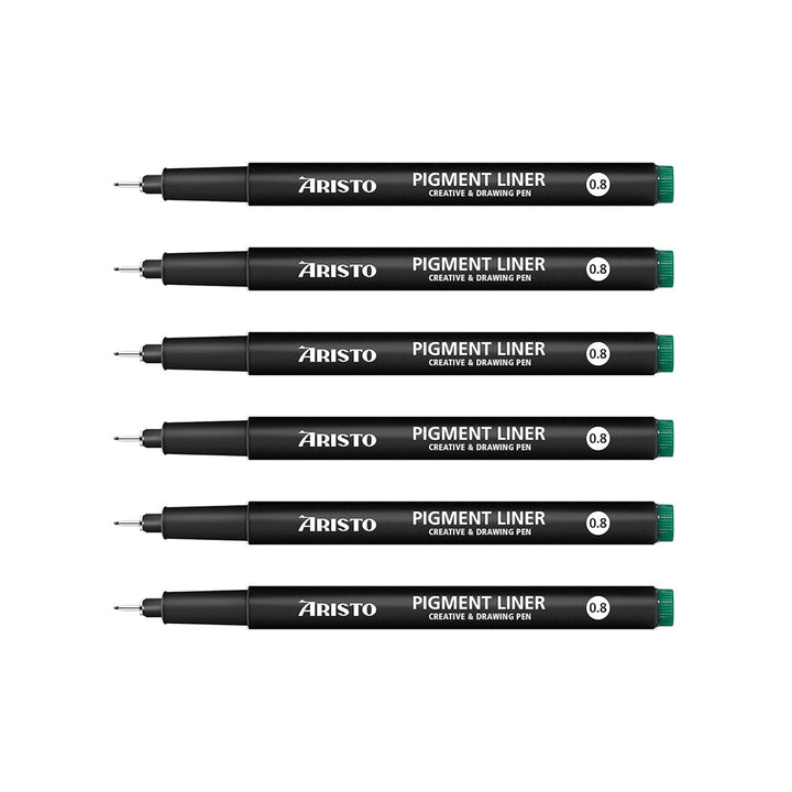 Aristo | Pigment Liner | 0.8mm | Black | Pack of 6