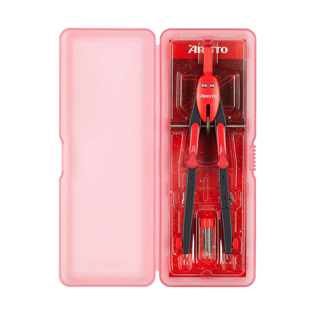 Bts Compass Set Aristo | Rapid Adjustment Compass | College BTS | Neon Red Colour – AARCAAI