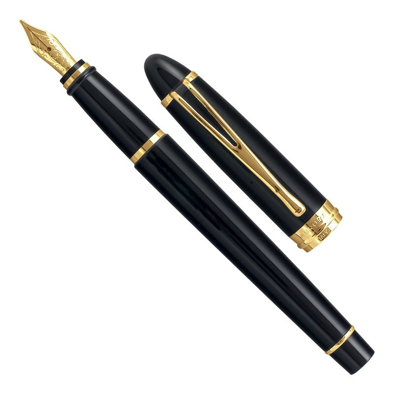 Aurora Ipsilon Deluxe Black with Gold Trims Fountain Pen