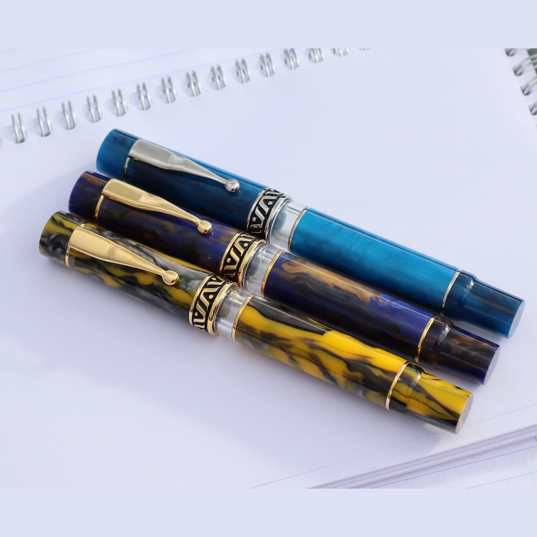 Gioia | Fountain Pen | Bellevista | Crepuscolo | Blue-Brown | Gold Trims