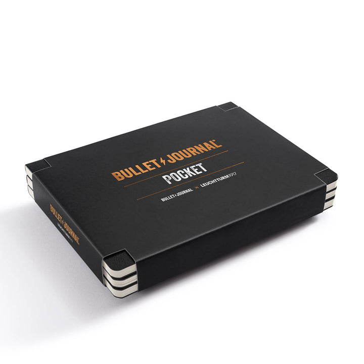 LEUCHTTURM DOTTED NOTEBOOK-BULLET JOURNAL A6 (46) PACK OF 3 -Black
