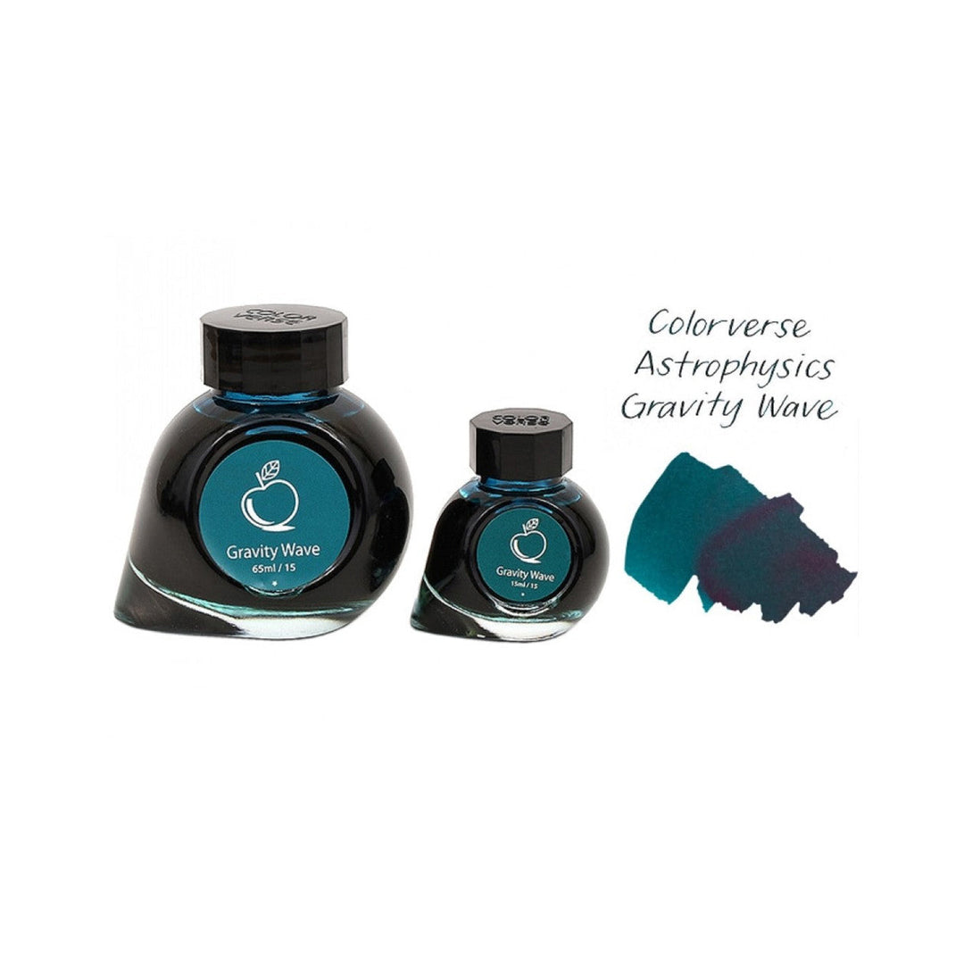 Colorverse | Astrophysics Series | Season 2 | Fountain Pen Ink | Gravity Wave | Turquoise | 65ml and 15ml | 2 Bottle Set