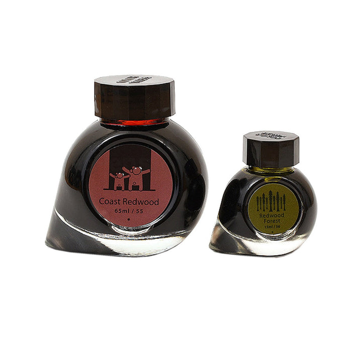 Colorverse | Earth Edition | Coast Redwood (Brown) - Redwood Forest (Dark Green) | Fountain Pen Ink | 65ml and 15ml | 2 Bottle Set