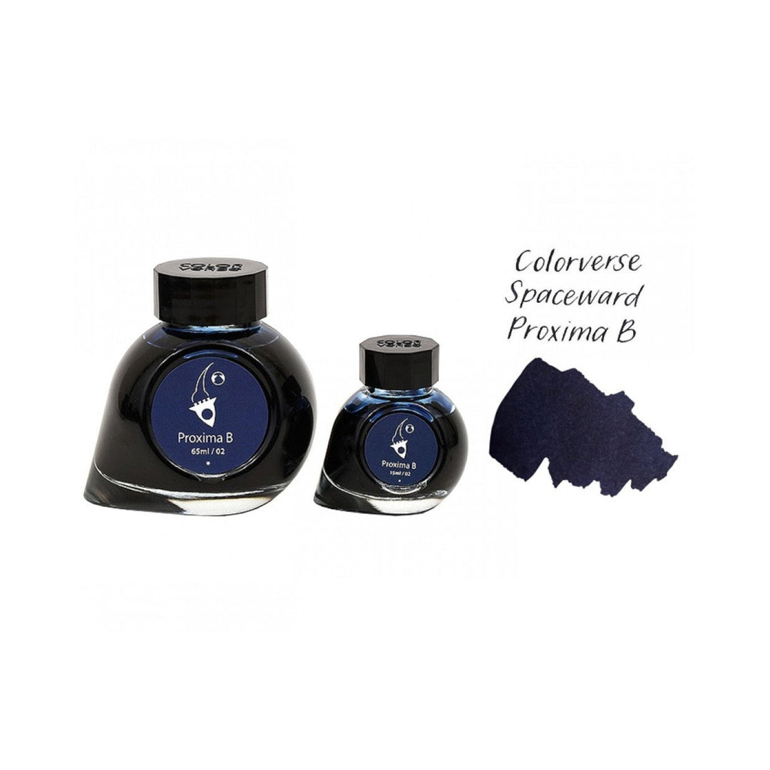 Colorverse Ink | Spaceward Series | Proxima B | Blue | Fountain Pen Ink Bottled | 65ml &amp; 15ml | 2 Bottle Set