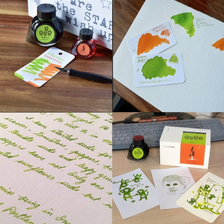 Colorverse Ink | Trailblazer In Space | Albert Light Green &amp; V2 Rocket Orange | 65ml &amp; 15ml | 2 Bottle Set