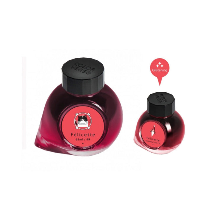 Colorverse  Fountain Pen Ink | Trailblazer In Space | Felicette | Red | 65ml &amp; 15ml | 2 Bottle Set