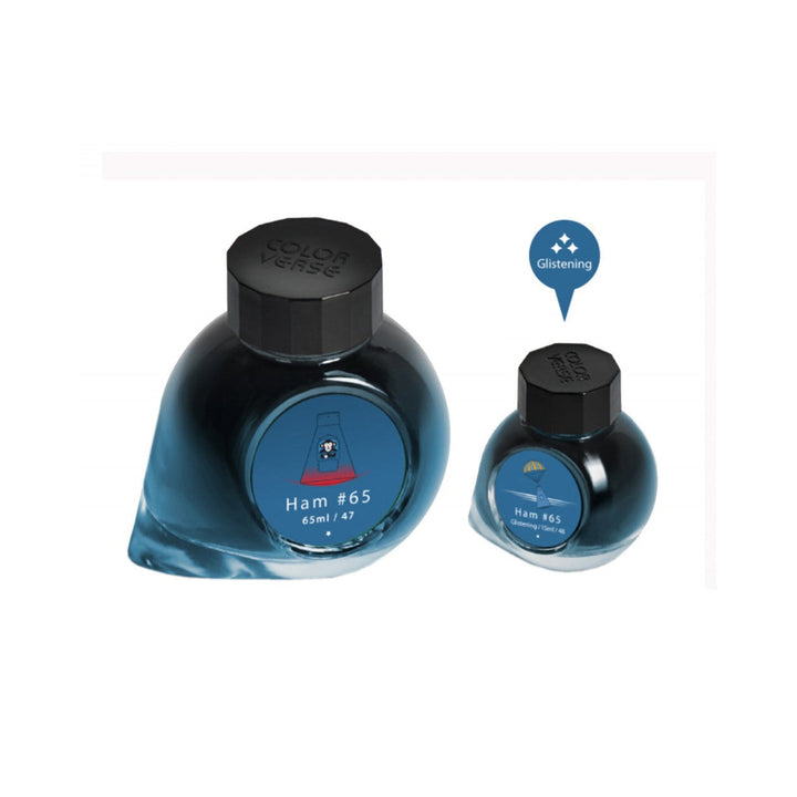 Colorverse Ink | Trailblazer In Space | Fountain Pen Ink | HAM 65 | Dark Blue | 65ml &amp; 15ml | 2 Bottle Set