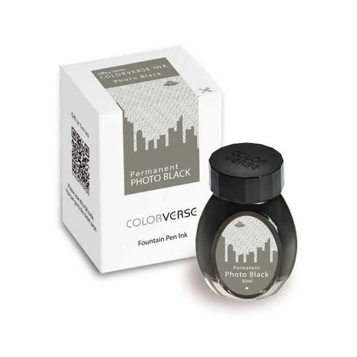 Colorverse | Office Series | Fountain Pen Bottled Ink | Permanent Photo | Black | 30ml