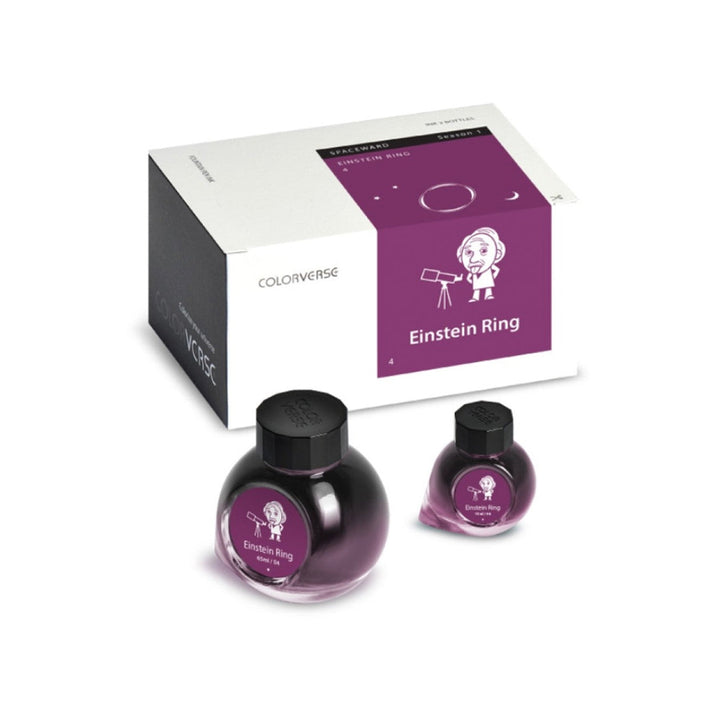 Colorverse | Spaceward Series | Season 1 | Fountain Pen Ink | Einstein Ring | Purple | 65ml and 15ml | 2 Bottle Set