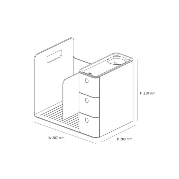 Litem | Combo Book Rack with 3 Drawers| 2 Bookshelf| 1 Pen Stand | Cool Grey