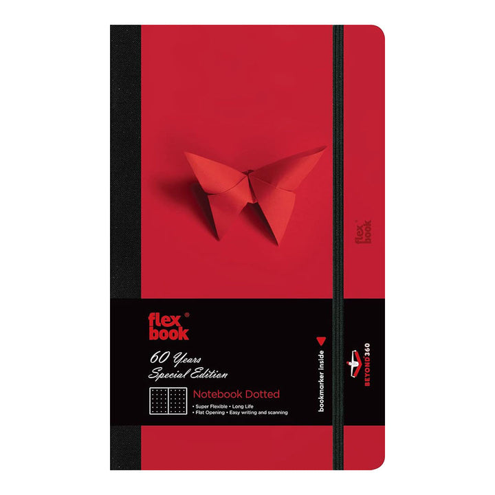 Flexbook | Dotted | Medium A5 Size Notebook | Red | 60 Years Special Edition