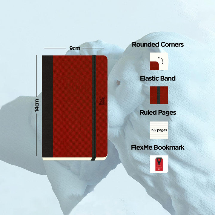 Flexbook | Ruled | Pocket A6 Size Notebook | Red | Adventure Series
