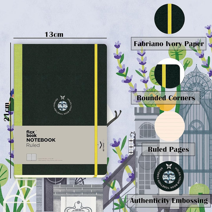 Flexbook | Ruled | Medium A5 Size Notebook | Light Green | Flex Global