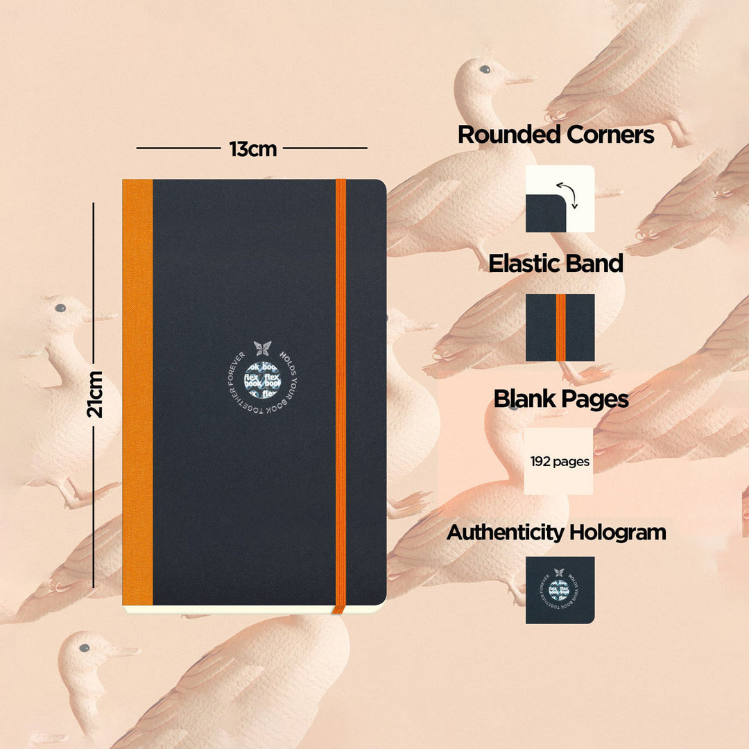 Flexbook | Plain | Medium A5 Size Notebook | Orange | Flex Global