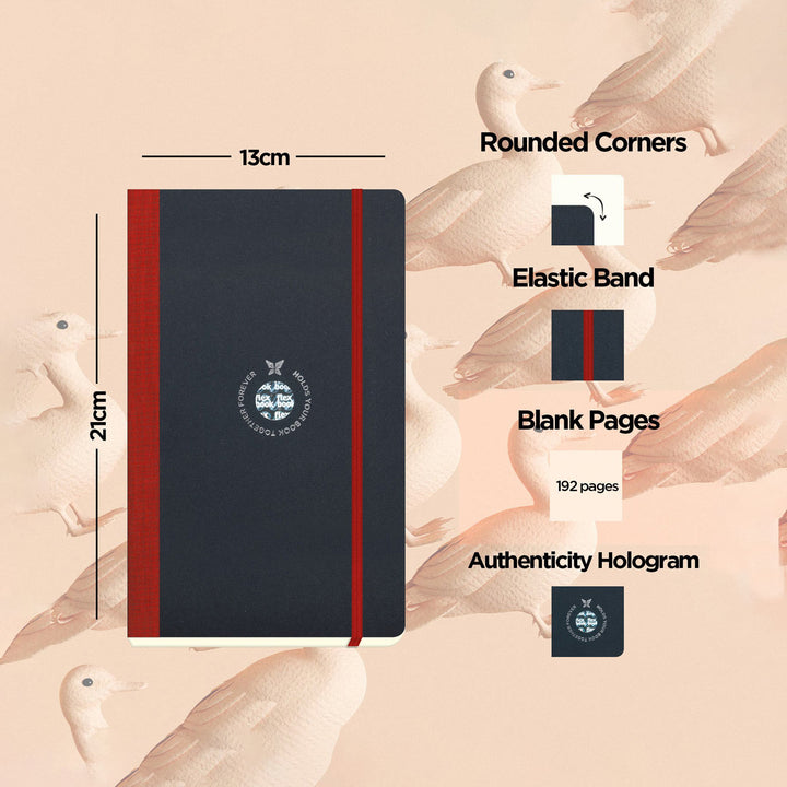 Flexbook | Plain | Medium A5 Size Notebook | Red | Flex Global