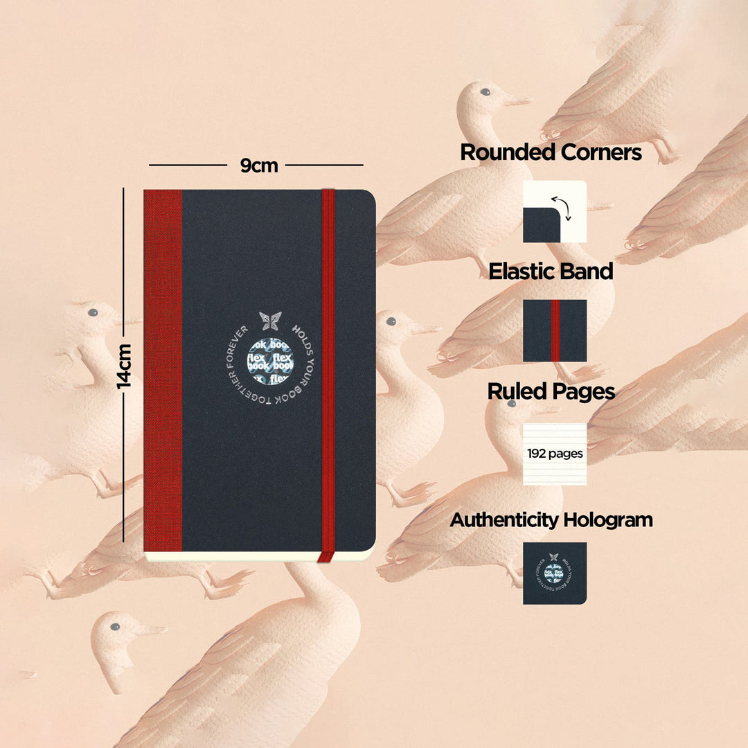 Flexbook | Ruled | Pocket A6 Size Notebook | Red | Flex Global
