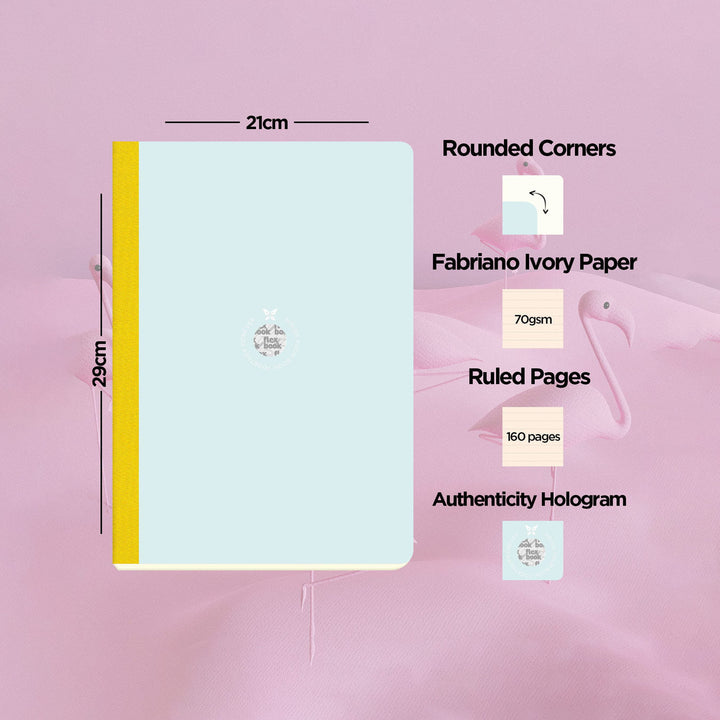 Flexbook | Ruled | Large A4 Size Notebook | Light Blue-Green | Smartbook