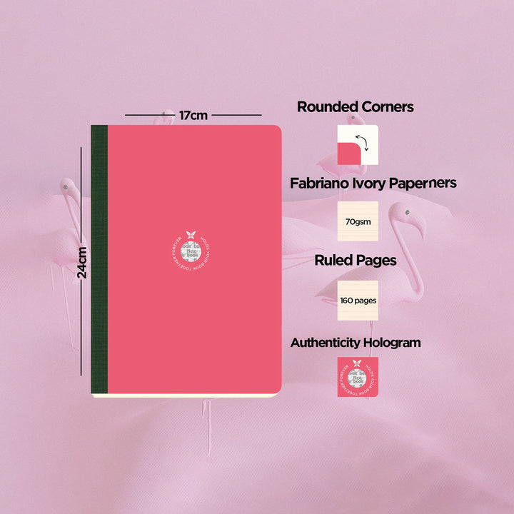 Flexbook | Ruled | Large B5 Size Notebook | Pink | Smartbook