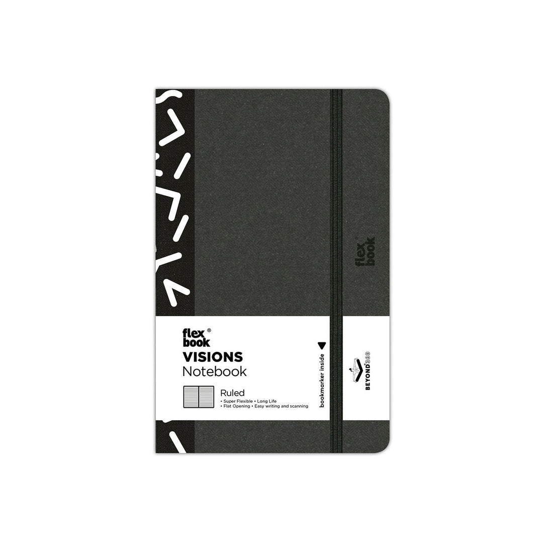 Flexbook | Ruled | Pocket A6 Size Notebook | Black | Visions &