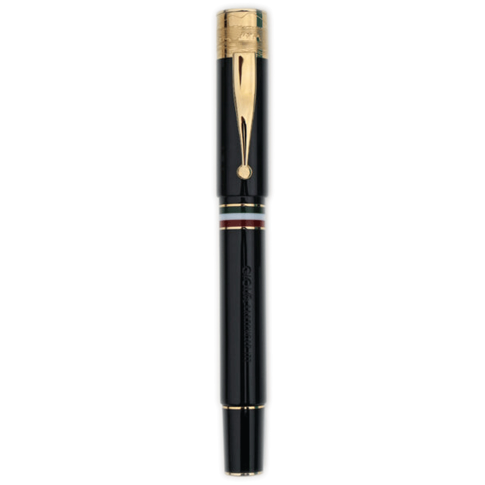 Gioia | Fountain Pen &amp; Rollerball Pen | Partenope | Black | Gold Trims