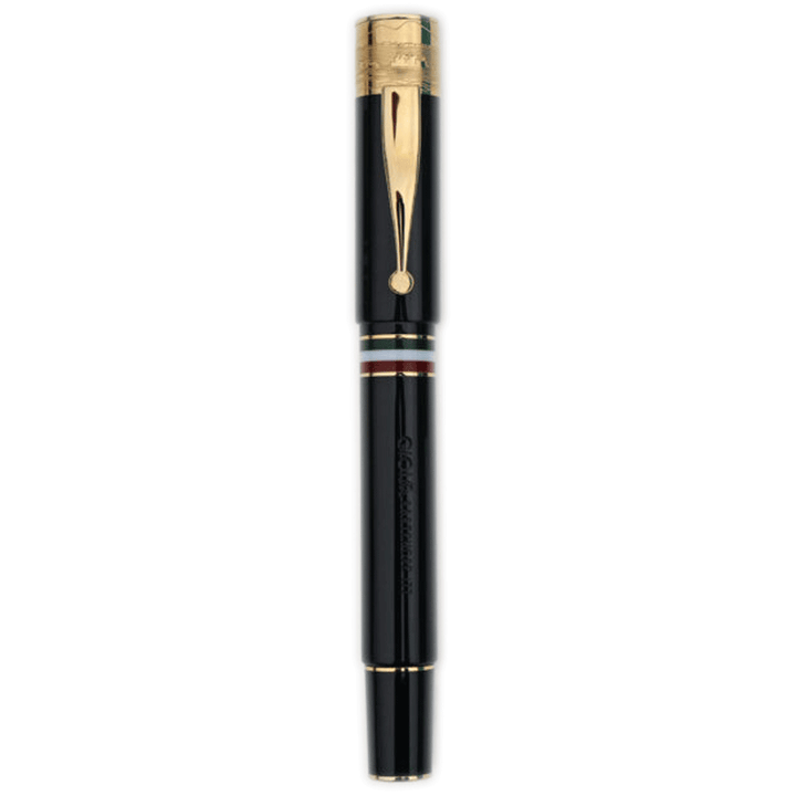 Gioia | Fountain Pen &amp; Rollerball Pen | Partenope | Black | Gold Trims