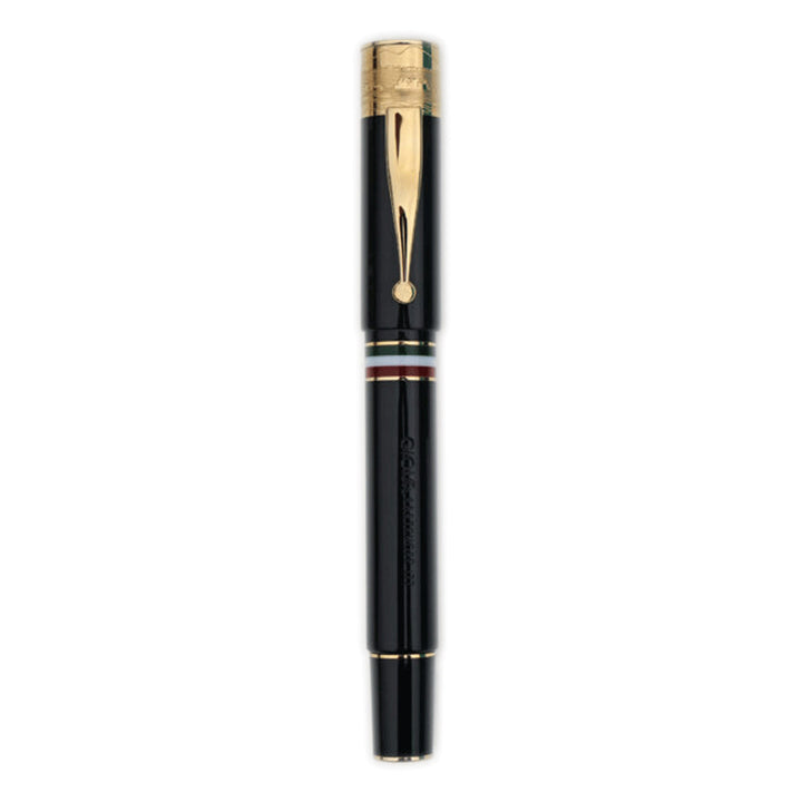 Gioia | Fountain Pen &amp; Rollerball Pen | Partenope | Black Sand | Gold Trims