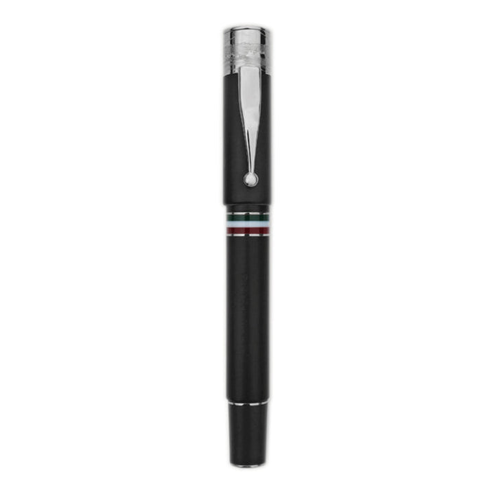 Gioia | Fountain Pen &amp; Rollerball Pen | Partenope | Black Sand | Silver Trims