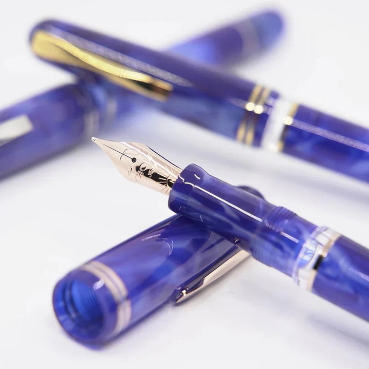 Gioia | Metis Fountain Pen | Blue Aesthetic | Rose Gold Trims