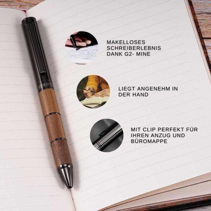 Horner | Obscurus | Ballpoint Pen | Walnut Wood - Aarcaai