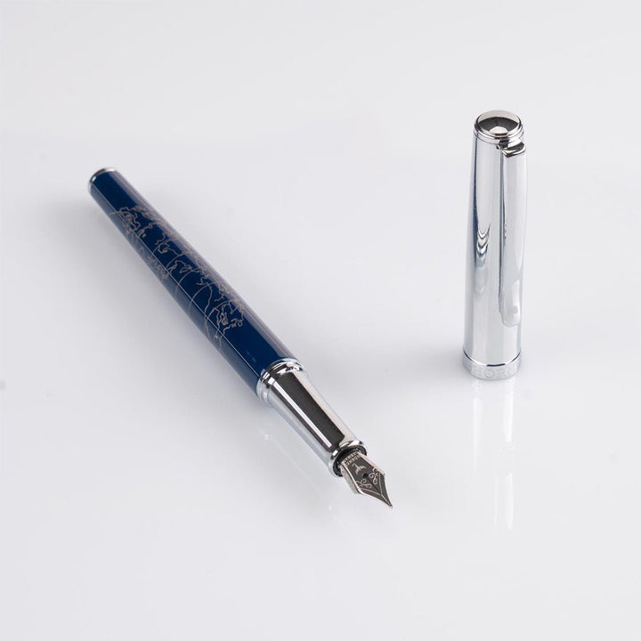 Horner | Terra | Fountain Pen | Blue Chrome - Aarcaai