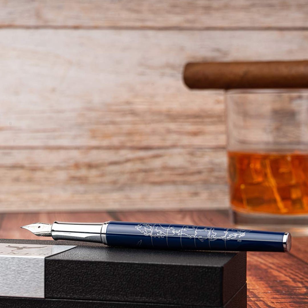 Horner | Terra | Fountain Pen | Blue Chrome - Aarcaai