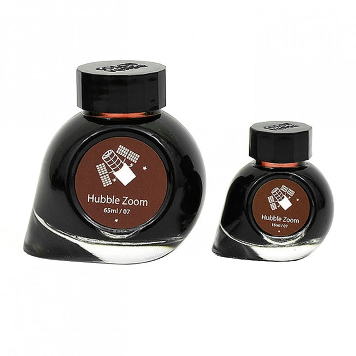 Colorverse | Spaceward Series | Season 1 | Fountain Pen Ink | Hubble Zoom | Brown | 65ml and 15ml | 2 Bottle Set - Aarcaai