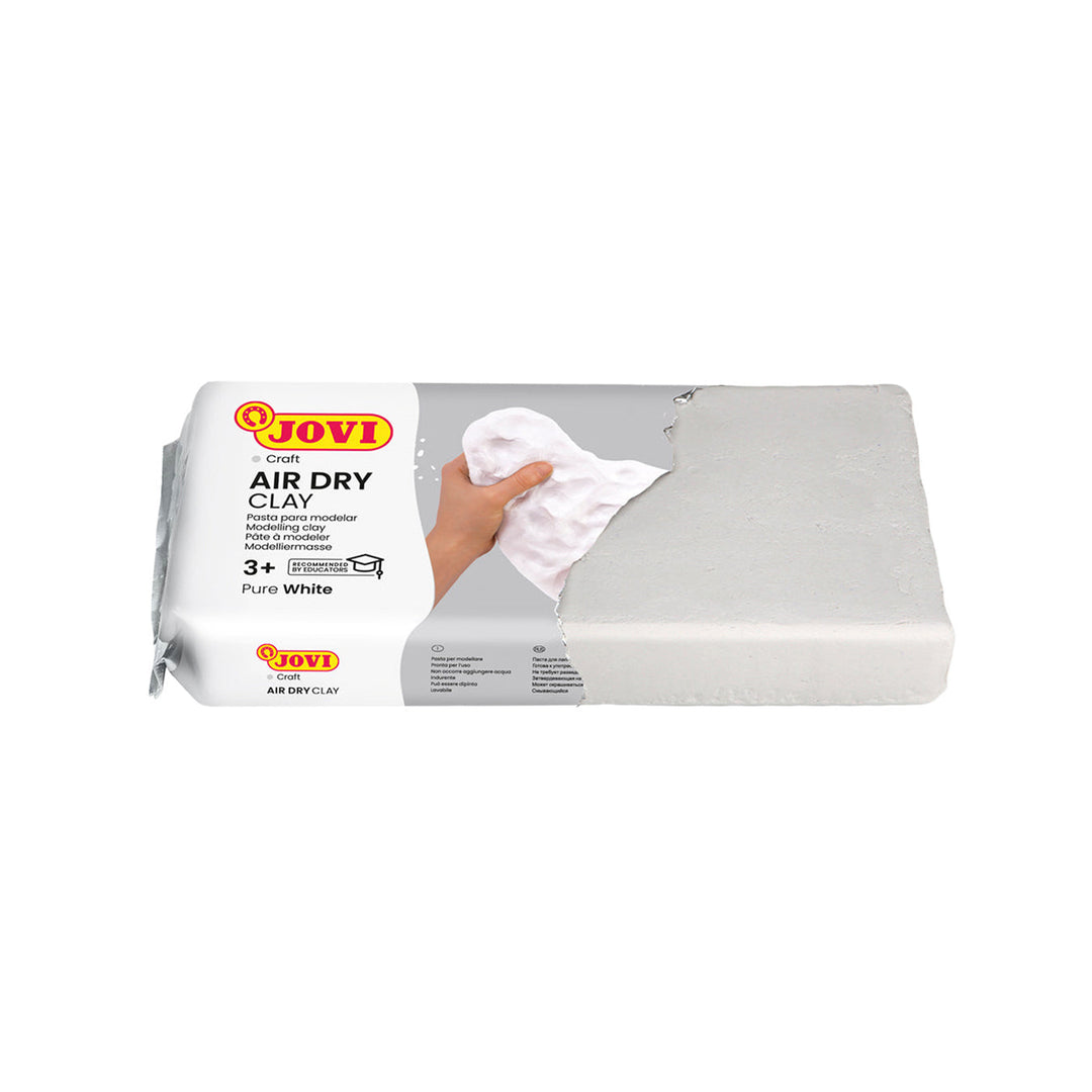 Jovi European Air-Dry Modeling Pure White Clay 3 Packets - Each Pack of 250 Grams for Sculpting Pottery Art &amp; Craft Handicraft Educational Purpose Fine Motor Skills
