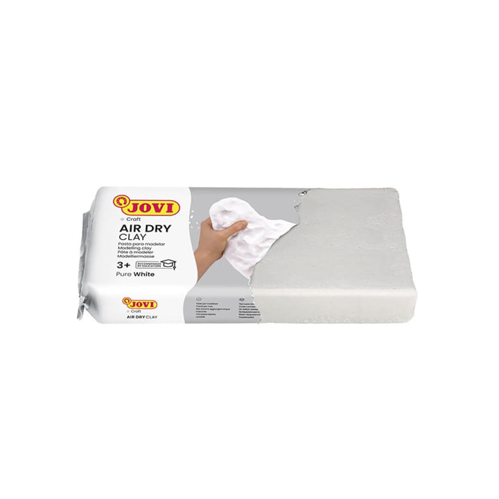 Jovi European Air-Dry Modeling Pure White Clay 2 Packets - Each Pack of 500 Grams for Sculpting Pottery Art &amp; Craft Handicraft Educational Purpose Fine Motor Skills