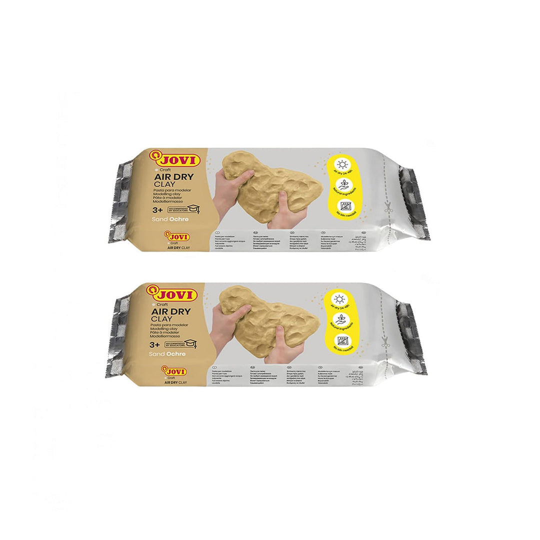 Jovi | European Air Dry | Modelling Sand | Ochre Non-Toxic Clay | Pack of 2 | 250g Each | Art &amp; Craft
