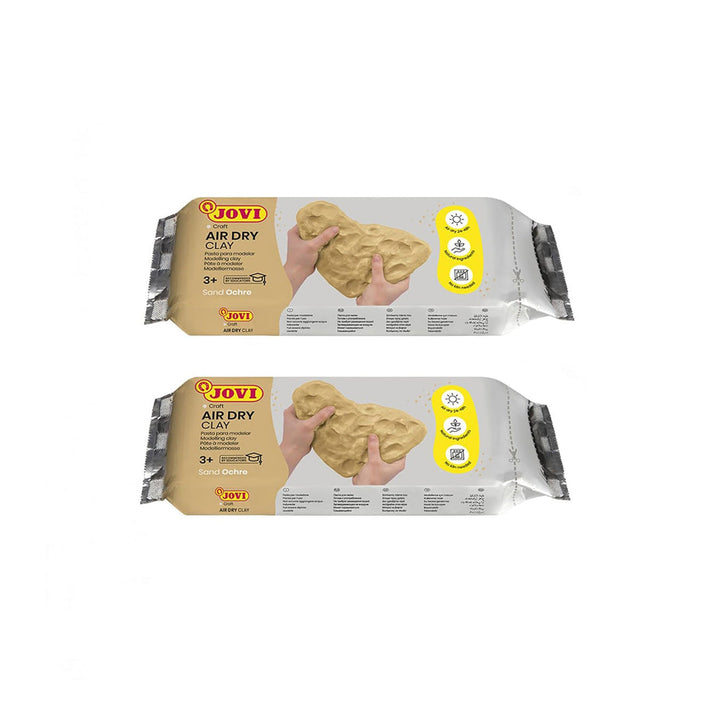 Jovi | European Air Dry | Modelling Sand | Ochre Non-Toxic Clay | Pack of 2 | 250g Each | Art &amp; Craft