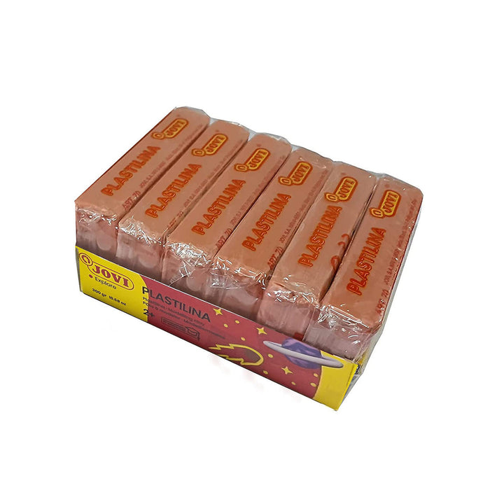Jovi Plastilina Brown Non-Drying Modelling Clay for Art &amp; Craft Pack of 6 Bars - 50gms Each Non-Toxic Gluten Free Fine Motor Skills, Moulding, Pottery Sculpting Project Work with Dough