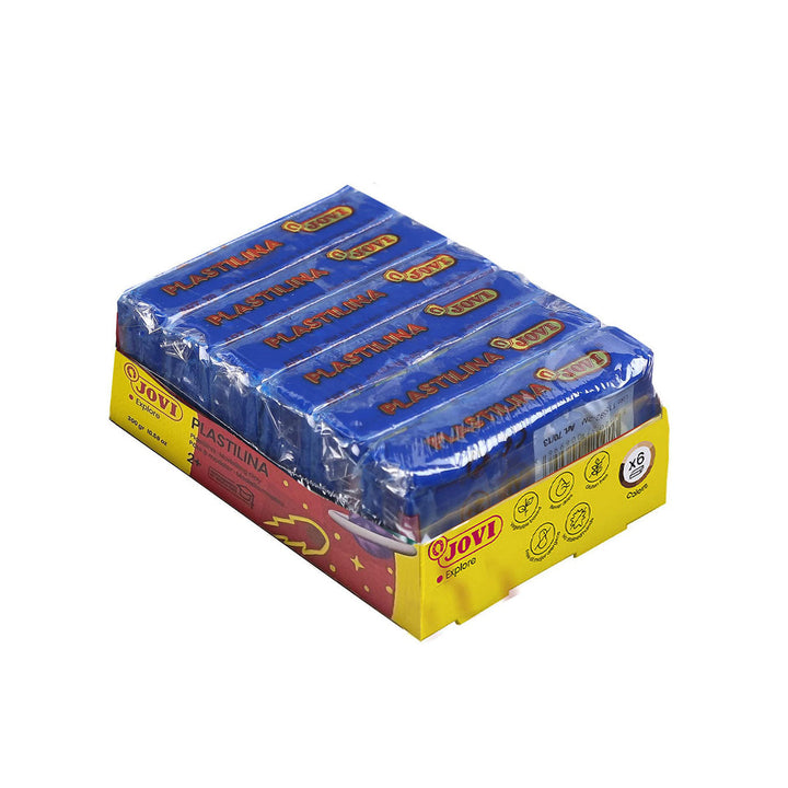 Jovi Plastilina Dark Blue Non-Drying Modelling Clay for Art &amp; Craft Pack of 6 Bars - 50gms Each Non-Toxic Gluten Free Fine Motor Skills, Moulding, Pottery Sculpting Project Work with Dough