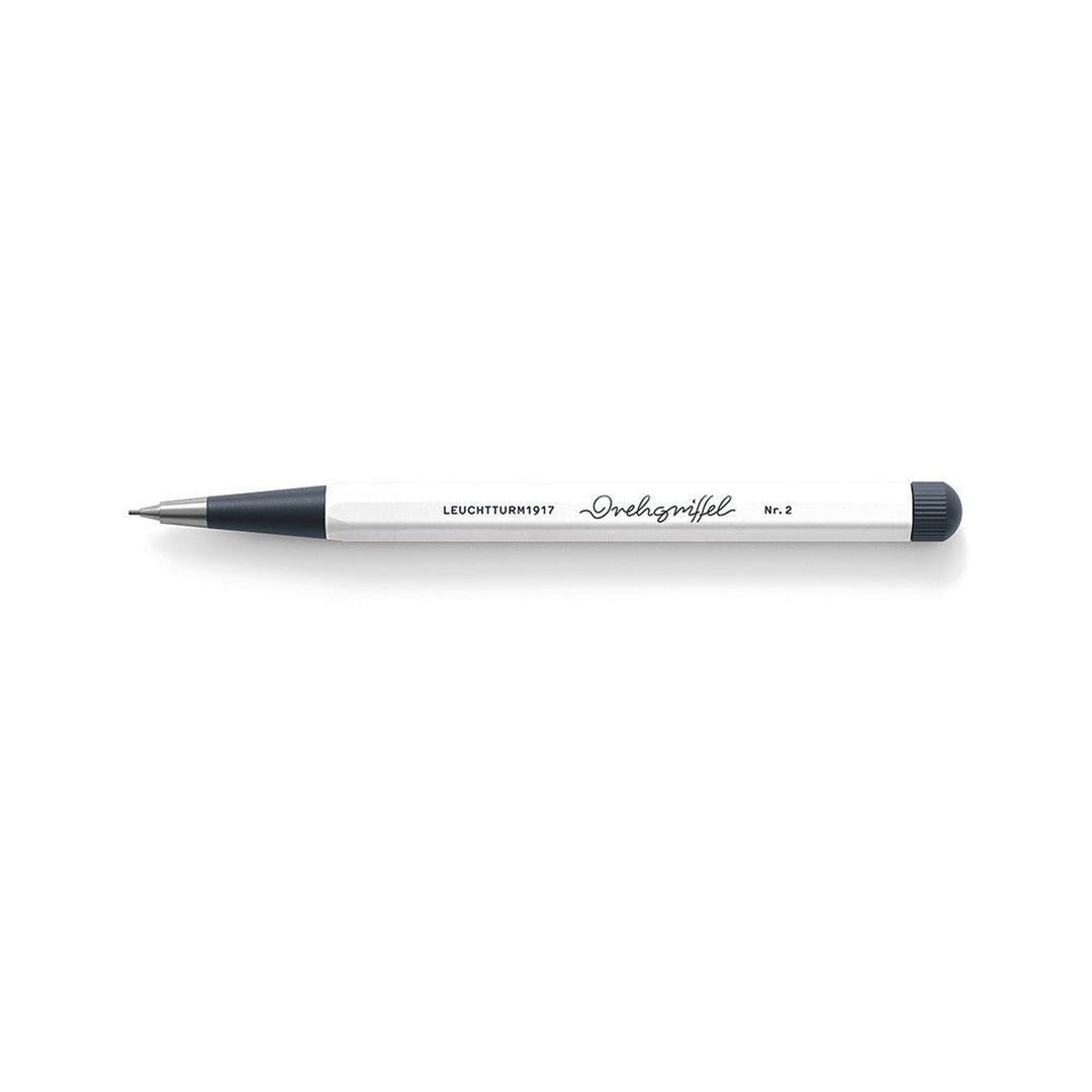 LEUCHTTURM1917 0.7mm Mechanical Clutch Pencil | Graphite HB Lead | Drehgriffel No. 2 | White | Twist Mechanism