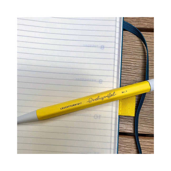 LEUCHTTURM1917 Ball Point Pen with Royal Blue Ink | Drehgriffel No. 1 | Lemon Yellow | Twist Mechanism